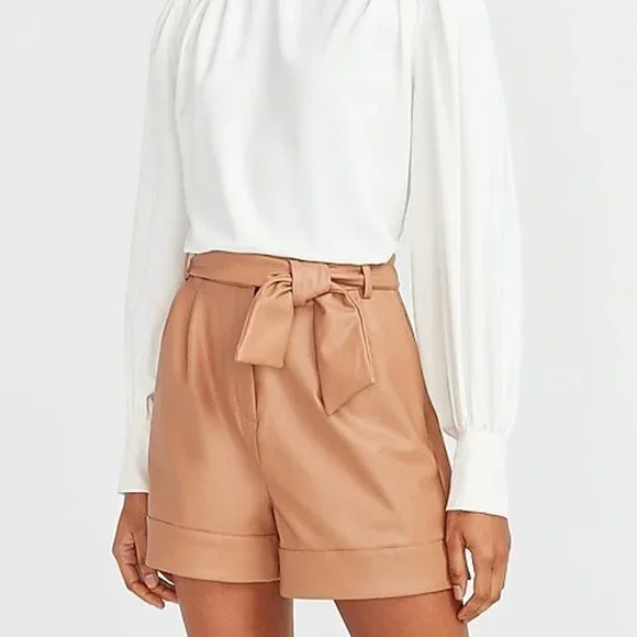 Express Tan Leather Tie Belt Leather Wrap Tan Belt | One Size Belt | ADA Belt main image 3